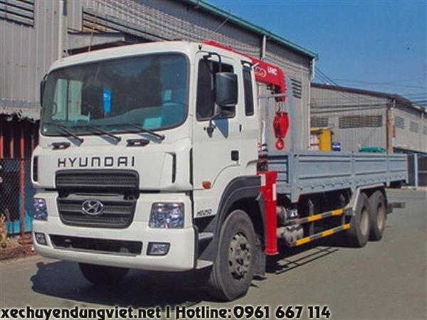 Xe tải 3 chân HYUNDAI HD250 gắn cẩu 5 tấn UNIC model URV553